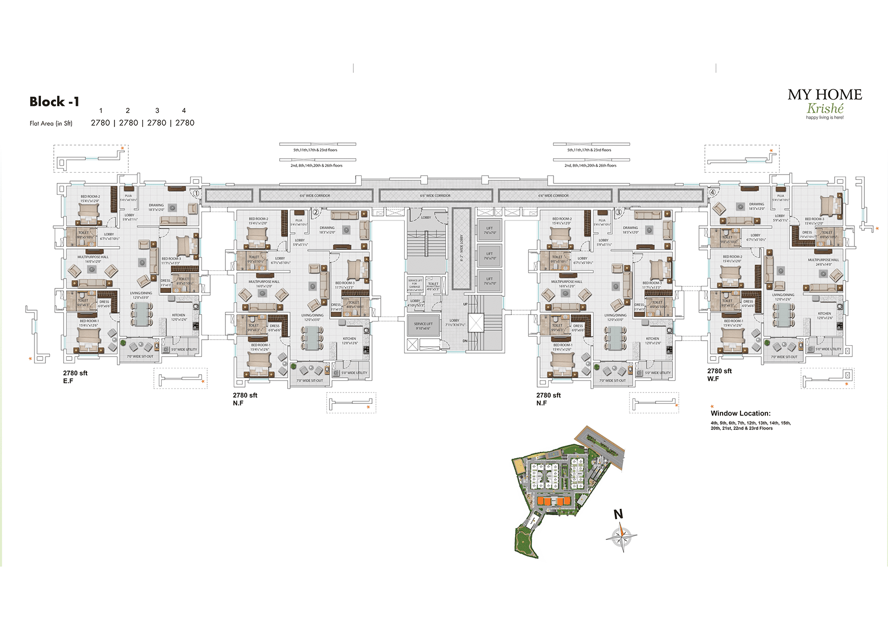 My Home Krishe Luxury 2 And 3 Bhk Apartments Flats In Gachibowli Block 1