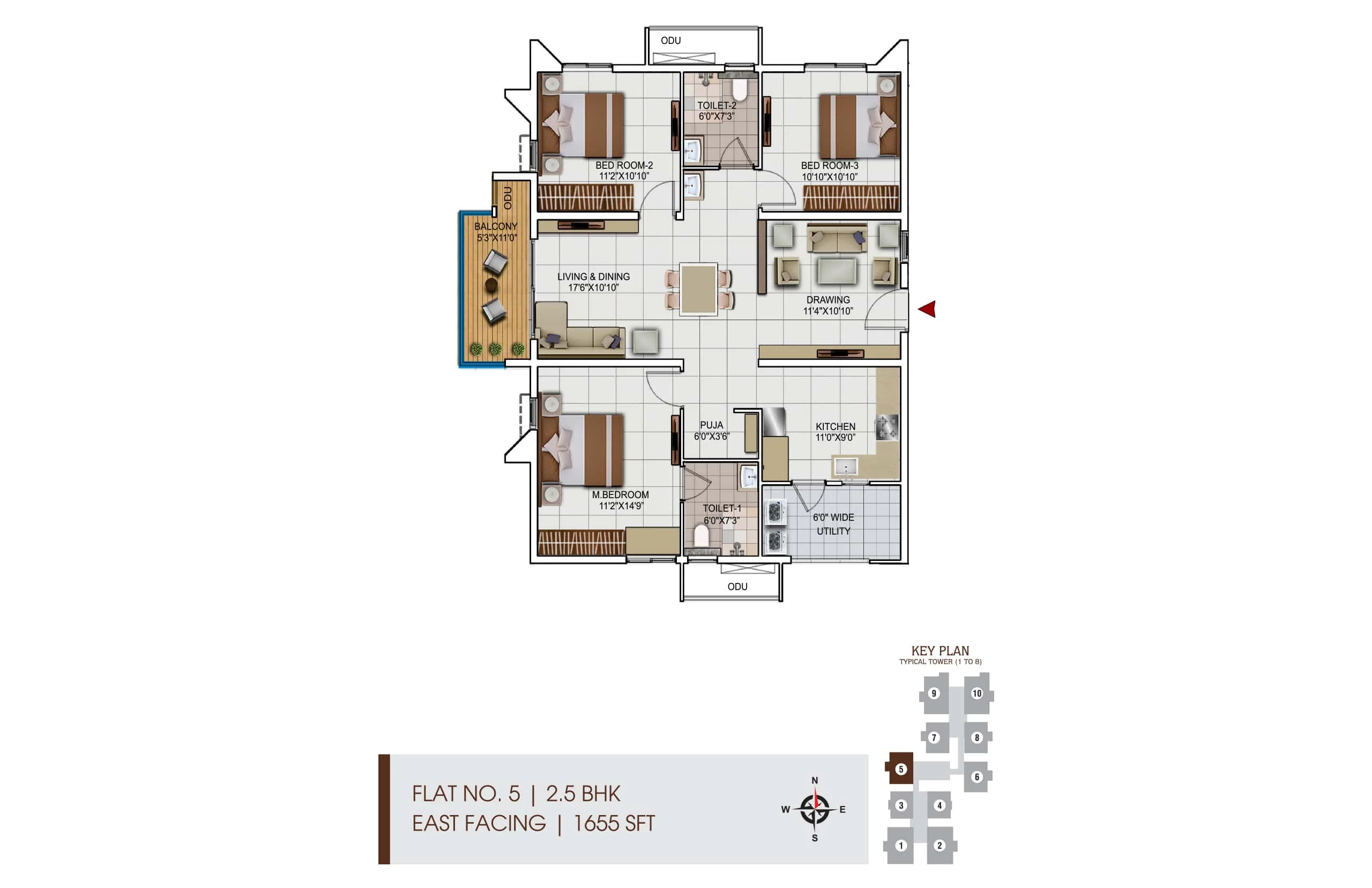 My Home vipina 5BHK East Facing Floor Plan