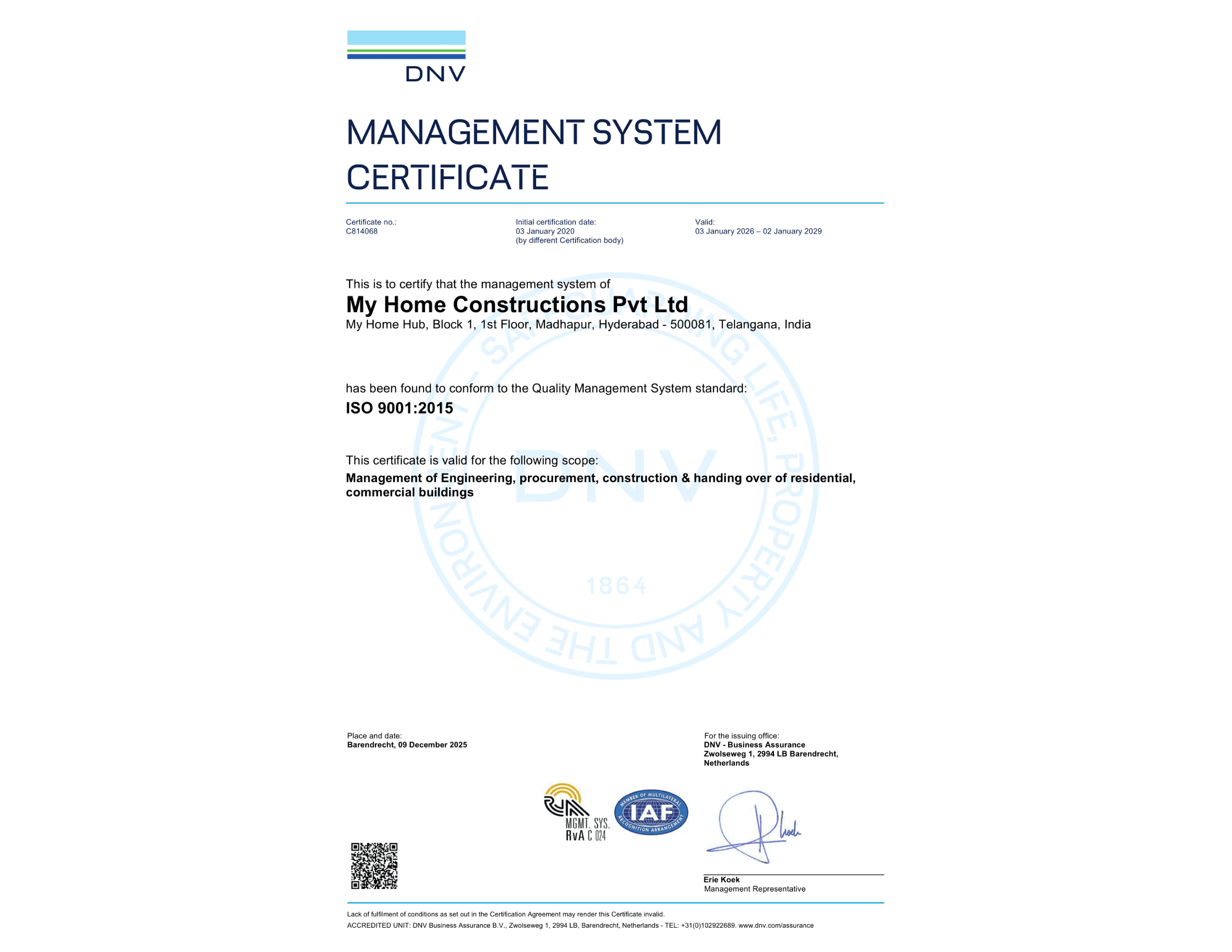 My Home Constructions (QMS 9001 C814068)